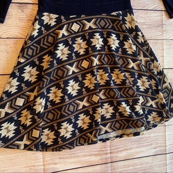 Le Lis Navy Aztec Tribal Bottom Sweater Dress - Picture 3 of 6